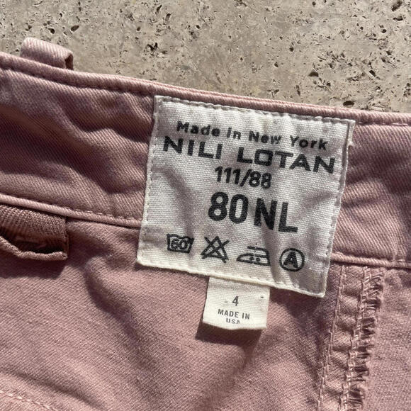 Nili Lotan Pink Raw Hem Pants - Size 4 - Picture 2 of 5